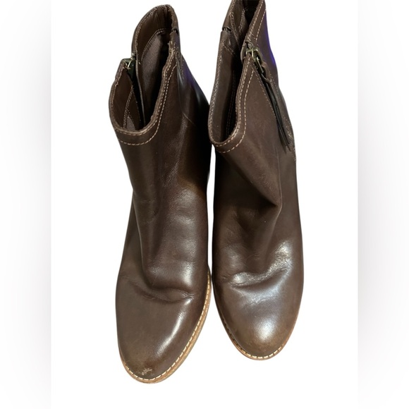 Cole Haan Auden Waterproof Leather Ankle‎ 3” Wedge Zip Bootie Size 11 Brown - Picture 3 of 8